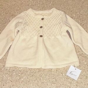 Cream Knit button up Cardigan sweater NEW size 9-12 months